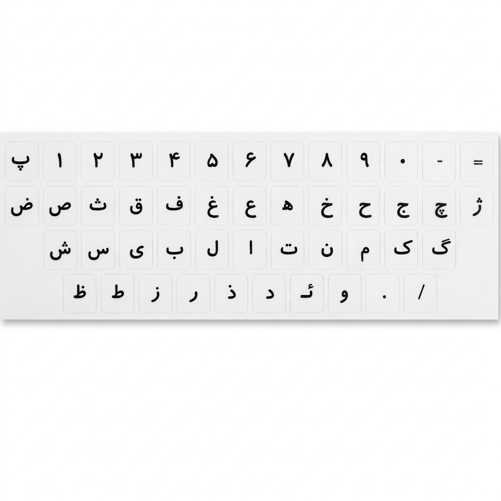 برچسب کیبورد حروف فارسی لپ تاپ طرح شفاف