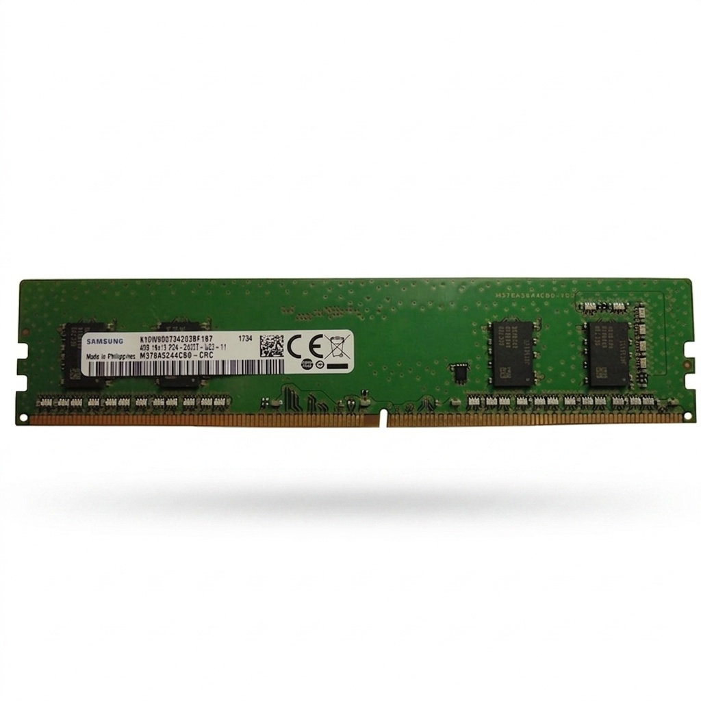 رم دسکتاپ سامسونگ مدل M378A5244CB0-CRC ظرفیت 4 گیگابایت DDR4 فرکانس 2400 مگاهرتز تایمینگ CL17، تک‌کاناله از نوع U-DIMM