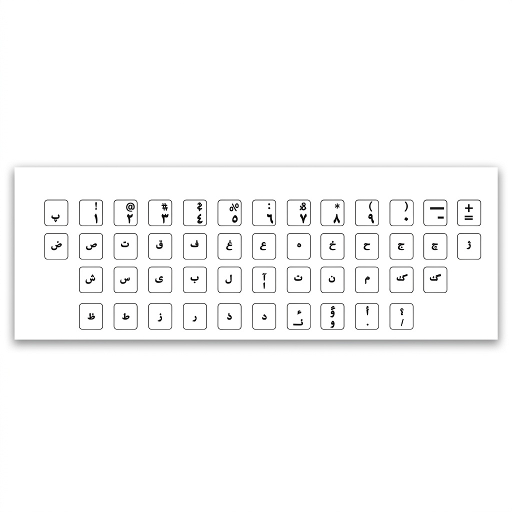 برچسب حروف فارسی کیبورد کد ۰۰۲